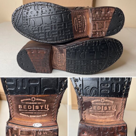 BED STU Manchester Distressed Brown Leather Tall Riding Boots BedStu Size 6 - Picture 16 of 16